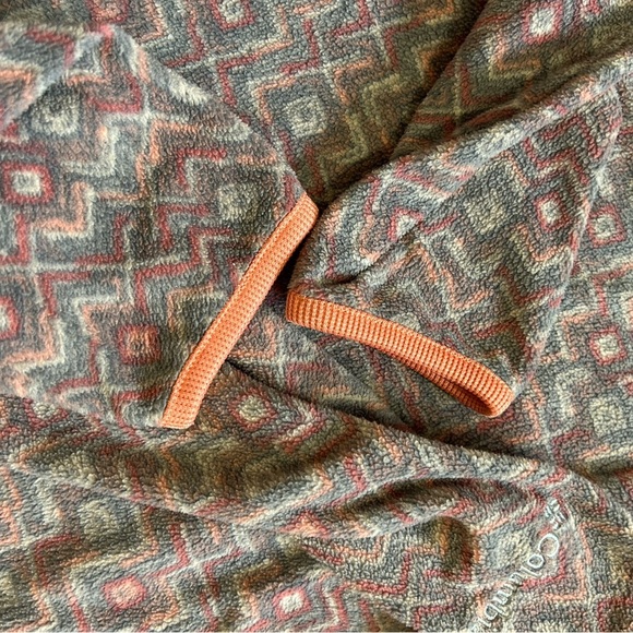 Columbia Women's Patterned Quarter-Zip Pullover Sweater - Coral and Gray - Picture 6 of 8